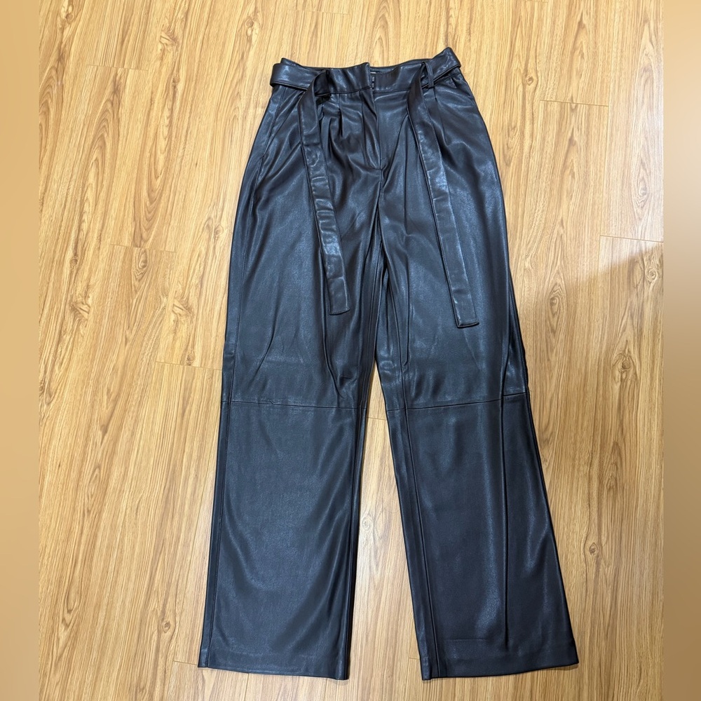 Mango Faux Leather Pants Size 4 NWT